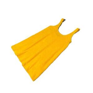 Zara Women's Terry Cloth Micro Mini Dress Size Small Medium Bright Yellow Mod